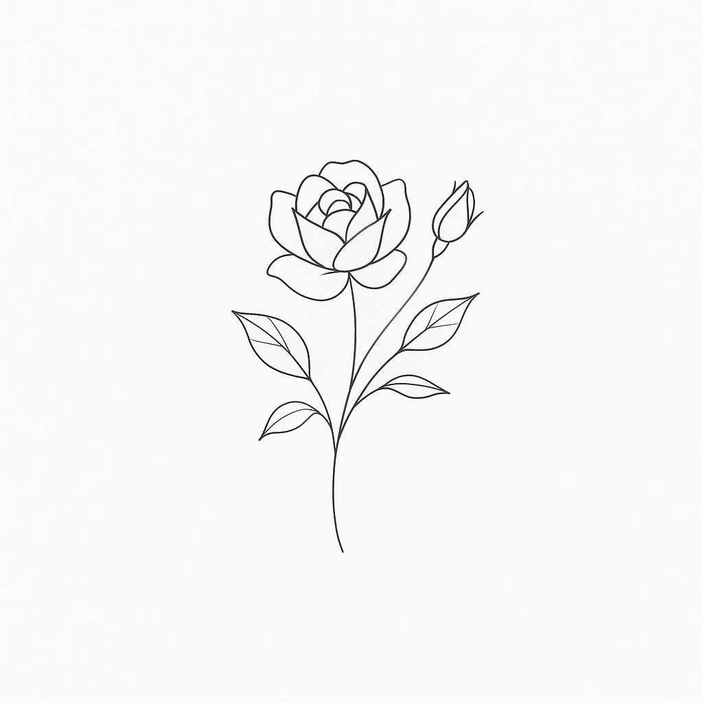 Fine-line rose concept generated by Inkora